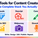 Best AI tools for content creators in 2026 including Claude, Descript, Canva, Surfer SEO, Midjourney and ElevenLabs