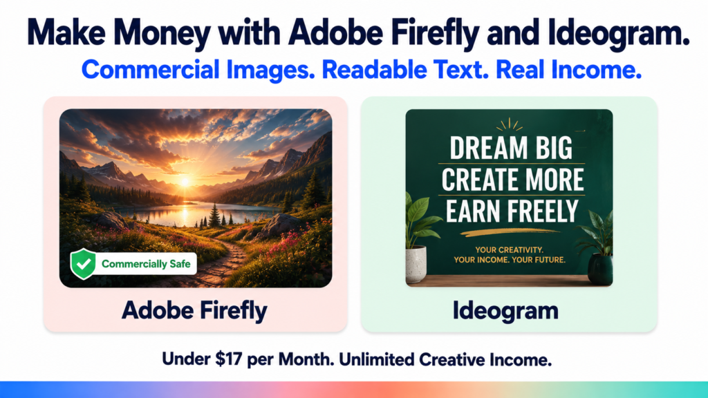 Make money with Adobe Firefly and Ideogram using commercial AI image generation in 2026