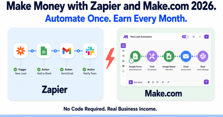 Make money with Zapier and Make.com by offering no-code automation services to small businesses in 2026