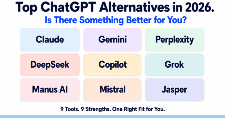 Top ChatGPT alternatives in 2026 including Claude, Gemini, Perplexity, DeepSeek, and Jasper compared