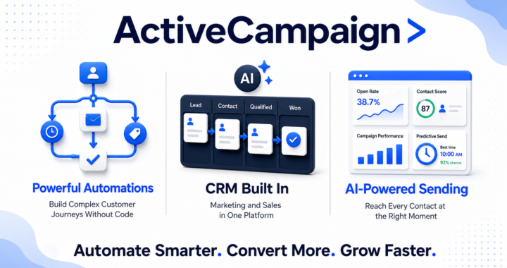 ActiveCampaign review 2026 covering pricing, automation features, pros and cons for small businesses and B2B teams