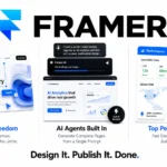 Framer review 2026 covering Framer 3.0 pricing from $10 per site, AI Agents, design canvas features, pros and cons versus Webflow