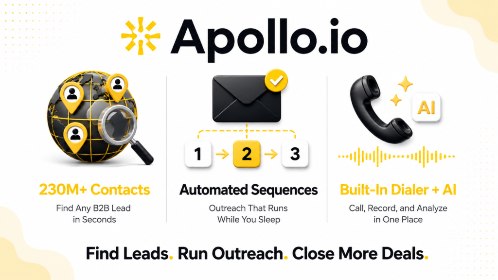 Apollo.io review 2026 covering pricing, contact database accuracy, features, pros and cons for B2B sales teams