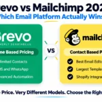 Brevo vs Mailchimp comparison 2026 covering pricing models, automation, multichannel features, and which platform wins for different business types